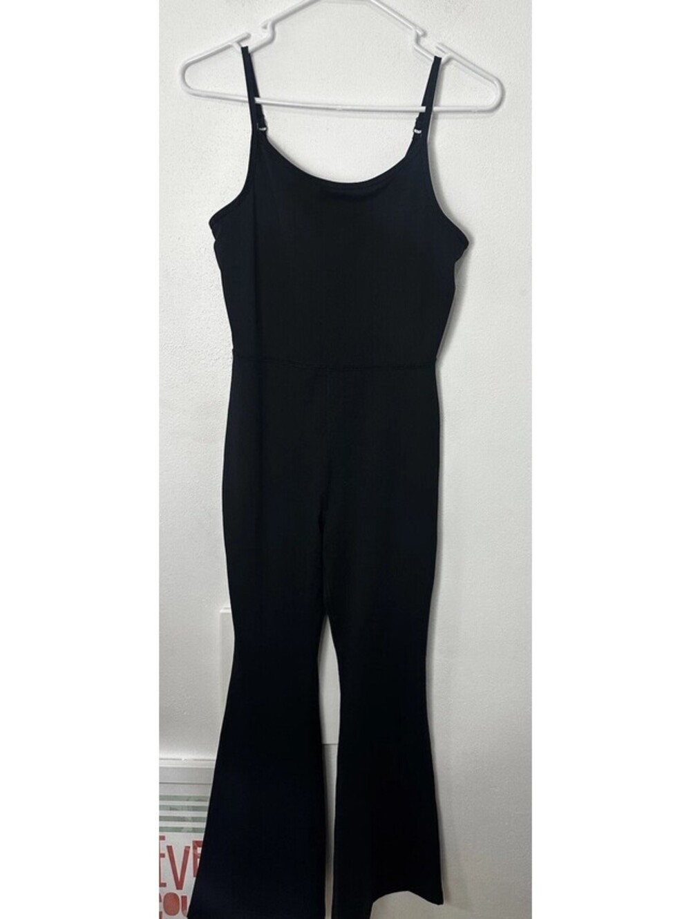 Yogalicious Lux Large Scarlett Flare Jumpsuit Black Stretch Athletic Bra